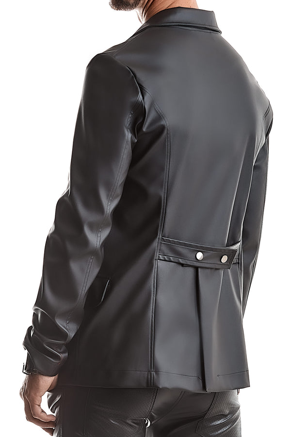 Herren Jacke in Lederoptik mit dekorativen Druckknöpfen | Regnes Fetish Planet