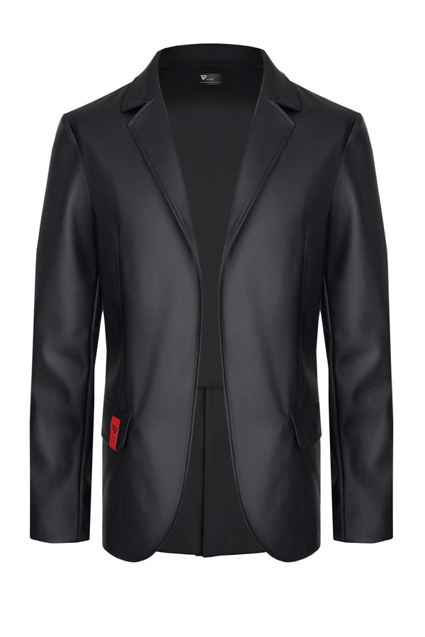 Herren Jacke in Lederoptik mit dekorativen Druckknöpfen | Regnes Fetish Planet