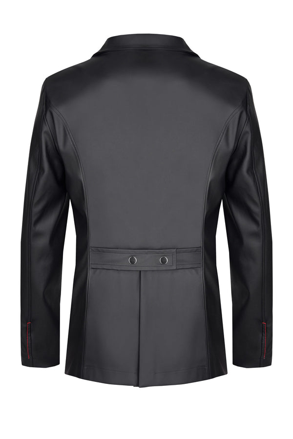Herren Jacke in Lederoptik mit dekorativen Druckknöpfen | Regnes Fetish Planet