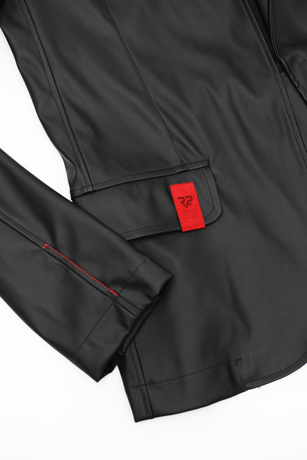 Herren Jacke in Lederoptik mit dekorativen Druckknöpfen | Regnes Fetish Planet