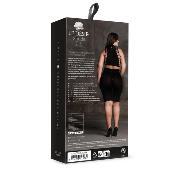 Schwarzes verführerisches zweiteiliges Set mit aufregenden Cutouts von Le Désir by Shots – Ansicht 10
