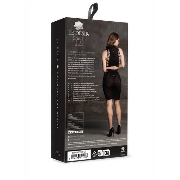 Schwarzes verführerisches zweiteiliges Set mit aufregenden Cutouts von Le Désir by Shots – Ansicht 3