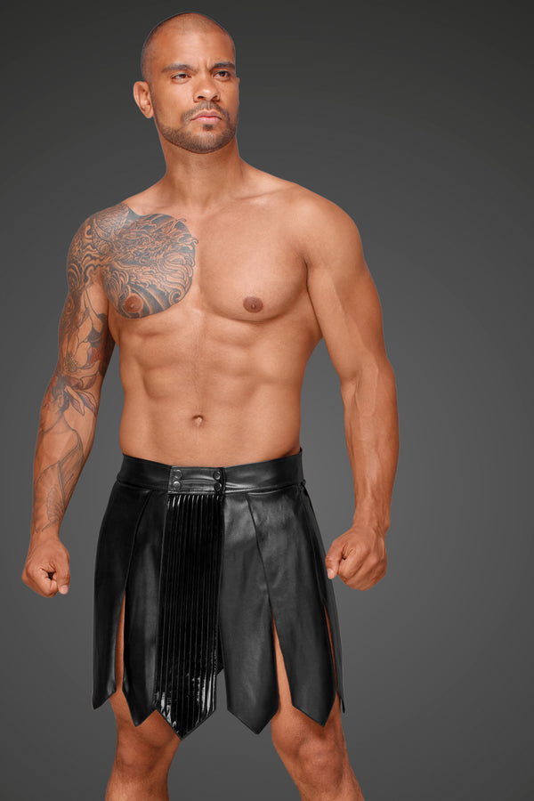 Sexy Ecoleather Gladiator Rock mit PVC Zierfalten schwarz_88908.jpg