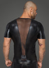 Sexy Herren T-Shirt aus Powerwetlook mit 3D Netzeinsätzen schwarz_88913.jpg