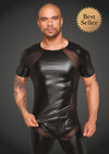 Sexy Herren T-Shirt aus Powerwetlook mit 3D Netzeinsätzen schwarz_88914.jpg