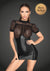 Sexy Minikleid mit Tüll-Oberteil, bauschigen Ärmeln und Korsettelement schwarz_88848.jpg