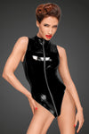 Sexy PVC Body mit tief geschnittener Schulterlinie und langem 3-Wege Metallreißverschluss schwarz_88821.jpg