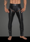 Sexy Powerwetlook-Longpants mit Einsätzen und Taschen aus 3D-Netz schwarz_88920.jpg