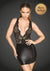 Sexy Powerwetlook und Lace Minikleid mit tiefem Ausschnitt am Rücken schwarz_88868.jpg