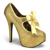 TEEZE-04R Plateau Pumps - Gold | Bordello
