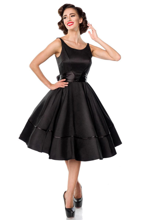 Swing-Satinkleid Belsira Premium mit schmalen Trägern und Vollglocke schwarz_74080.jpg