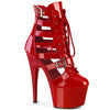 ADORE-1013MST Plateau Stiefeletten - Rot Lack | Pleaser