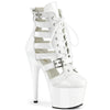 ADORE-1013MST Plateau Stiefeletten - Weiß Lack | Pleaser