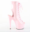ADORE-1016 Plateau Peeptoe Stiefeletten Rosa Lack | Pleaser