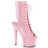 ADORE-1016 Plateau Peeptoe Stiefeletten Rosa Lack | Pleaser