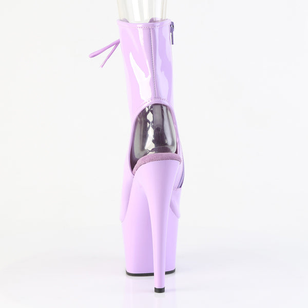 ADORE-1016 Plateau Peeptoe Stiefeletten Violett Lack | Pleaser
