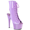 ADORE-1016 Plateau Peeptoe Stiefeletten Violett Lack | Pleaser
