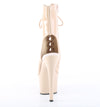 ADORE-1016 Plateau Peeptoe Stiefeletten Beige Lack | Pleaser