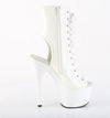 ADORE-1016 Plateau Peeptoe Stiefeletten Weiß Lack | Pleaser