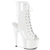 ADORE-1016 Plateau Peeptoe Stiefeletten Weiß Lack | Pleaser