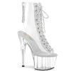 ADORE-1016C-2 Plateau Stiefeletten Transparent Glitzer | Pleaser