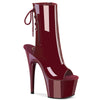 ADORE-1018 Plateau Peeptoe Stiefeletten Dunkel Rot | Pleaser