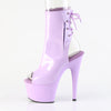 ADORE-1018 Plateau Peeptoe Stiefeletten Violett Lack | Pleaser