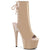 ADORE-1018 Plateau Peeptoe Stiefeletten Beige Lack | Pleaser
