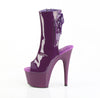 ADORE-1018 Plateau Peeptoe Stiefeletten Dunkel Lila Lack | Pleaser