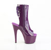 ADORE-1018 Plateau Peeptoe Stiefeletten Dunkel Lila Lack | Pleaser