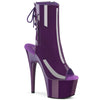 ADORE-1018 Plateau Peeptoe Stiefeletten Dunkel Lila Lack | Pleaser