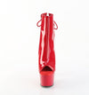 ADORE-1018 Plateau Peeptoe Stiefeletten Rot Lack | Pleaser