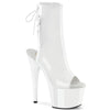 ADORE-1018 Plateau Peeptoe Stiefeletten Weiß Lack | Pleaser