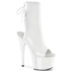 ADORE-1018 Plateau Peeptoe Stiefeletten Weiß Lack | Pleaser