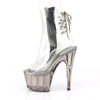 ADORE-1018CT Plateau Stiefeletten Transparent/Rauchschwarz | Pleaser