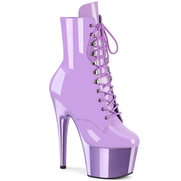 ADORE-1020 Plateau Stiefeletten Violett Chrome | Pleaser