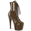 ADORE-1020 Plateau Stiefeletten Braun Lack | Pleaser