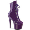 ADORE-1020 Plateau Stiefeletten Dunkel Violett Lack | Pleaser