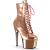 ADORE-1020 Plateau Stiefeletten - Rose Gold Metallic | Pleaser