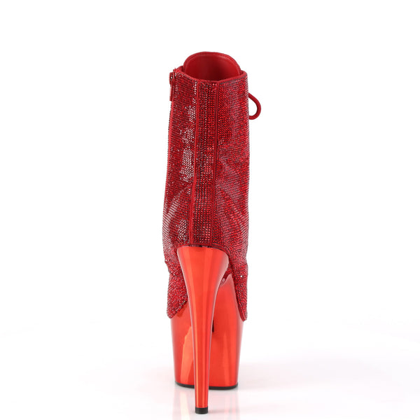 ADORE-1020CHRS Plateau Stiefeletten Rot Glitzer Strass von Pleaser – Ansicht 4