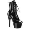 ADORE-1020ESC - Plateau Stiefeletten - Schwarz Lack | Pleaser