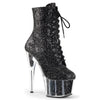 ADORE-1020G Plateau Stiefeletten Glitzer - Schwarz | Pleaser