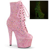 ADORE-1020GDLG Plateau Schnürstiefelette - Baby Pink | Pleaser
