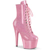 ADORE-1020GP Plateau Stiefeletten Rosa/Glitzer Lack | Pleaser