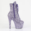 ADORE-1020GWR Plateau Stiefeletten Violet/Lila Glitzer | Pleaser