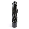 ADORE-1020LG Plateau Stiefeletten Schwarz/Schwarz Glitzer | Pleaser