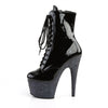 ADORE-1020LG Plateau Stiefeletten Schwarz/Schwarz Glitzer | Pleaser