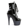 ADORE-1020LG Plateau Stiefeletten Schwarz/Schwarz Glitzer | Pleaser
