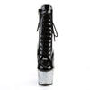 ADORE-1020LG Plateau Stiefeletten - Schwarz/Silber Glitzer | Pleaser