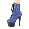 ADORE-1020MG Plateau Stiefeletten Blau Lila Glitzer | Pleaser